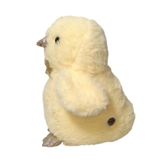 2022 FAO Schwarz Yellow Baby Chick Chicken Sparkle Stuffed Plush Toy 7" - Picture 2 of 5